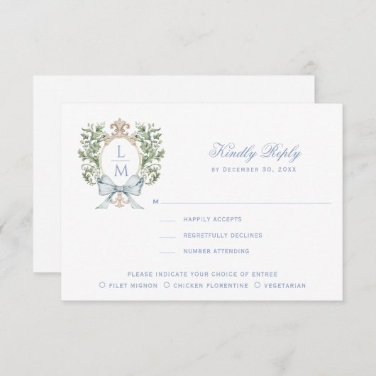 Bladkam met boog bedankkaart (Voorkant / Achterkant)