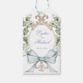 Bladkam met boog | Bruiloft Cadeaulabel (Voorkant)