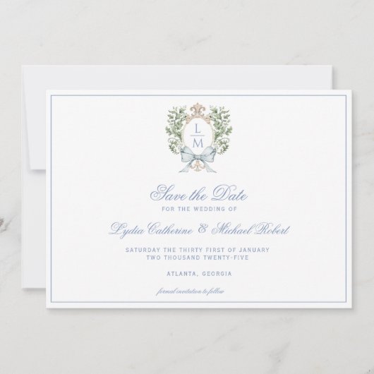 Bladkam met boog save the date (Voorkant)