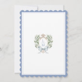 Bladkam monogram | Uitnodiging voor geschulpte bru (Achterkant)