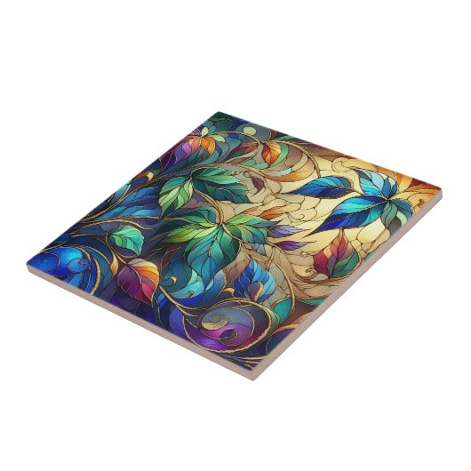 Bladkleurig glas look tegeltje (Zijkant)