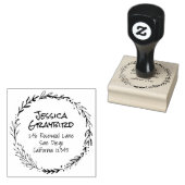 bladkrans adresstempel rubberstempel (Gestempeld)