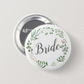 Bladkrans Botanisch groen | Bruid Ronde Button 5,7 Cm (Voorkant /achterkant)