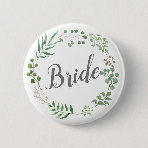 Bladkrans Botanisch groen Bruid Ronde Button 5,7 Cm