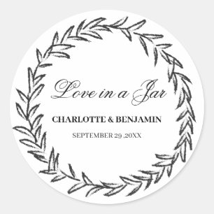 Bladkrans Eenvoudige Mason Jar Wedding Favor Label