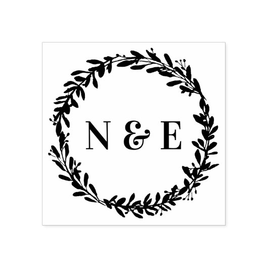 bladkrans initiaal waterverf stempel (Afrduk)