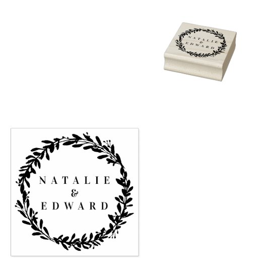 bladkrans initiaal waterverf stempel (Gestempeld)