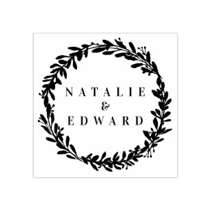 bladkrans initiaal waterverf stempel