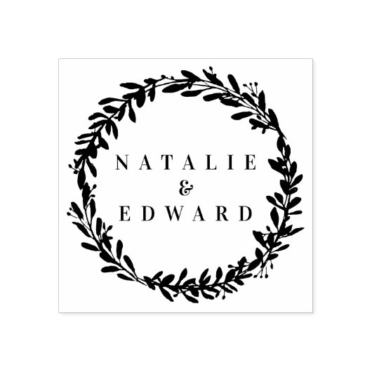 bladkrans initiaal waterverf stempel (Afrduk)