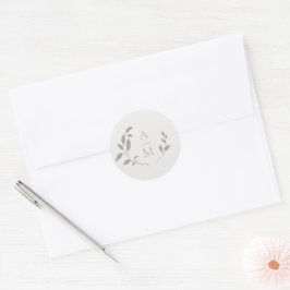 Bladkrans initialen bruiloft sticker