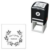 Bladkrans Logo Handgemaakte Productverpakking Zelfinktende Stempel (In situ)