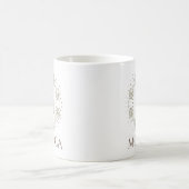 Bladkrans met monogram en naam koffiemok (Center)