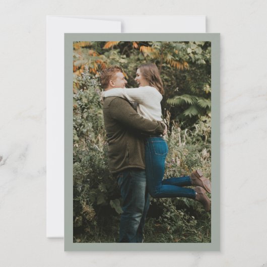 Bladkrans Monogram bruiloft uitnodiging (Achterkant)