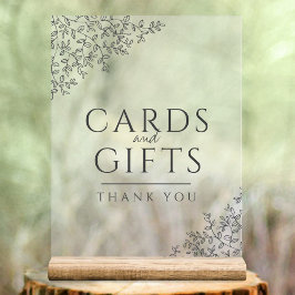 Bladkunst bruiloft donkergrijze witte kaarten en g acryl bord