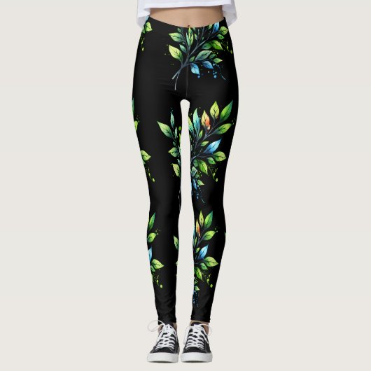 Bladkunst Leggings (Voorkant)