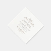 Bladlijn kunst hart monogram tan bruiloft servette servet (Hoek)