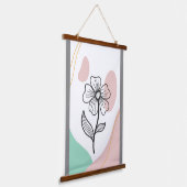 Bladlijn met abstracte vorm hangend wandkleed (Gebogen)