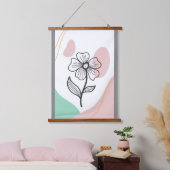 Bladlijn met abstracte vorm hangend wandkleed (Slaapkamer)