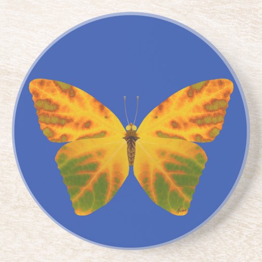bladluzervlinder 1 zandsteen onderzetter (Voorkant)