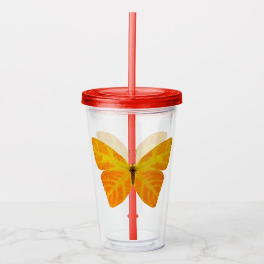 bladluzervlinder 3 acryl drinkbeker (Voorkant)