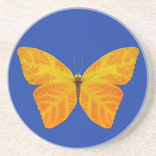 bladluzervlinder 3 zandsteen onderzetter (Voorkant)