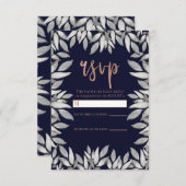 Bladmetaal Botanische glamour blauw roze antwoord  (Voorkant / Achterkant)