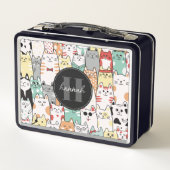 Bladmetaal Met Kat Lunchbox (Achterkant)