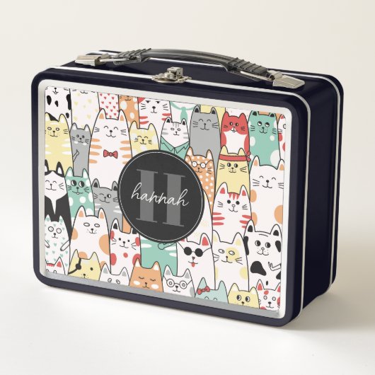 Bladmetaal Met Kat Lunchbox (Voorkant)