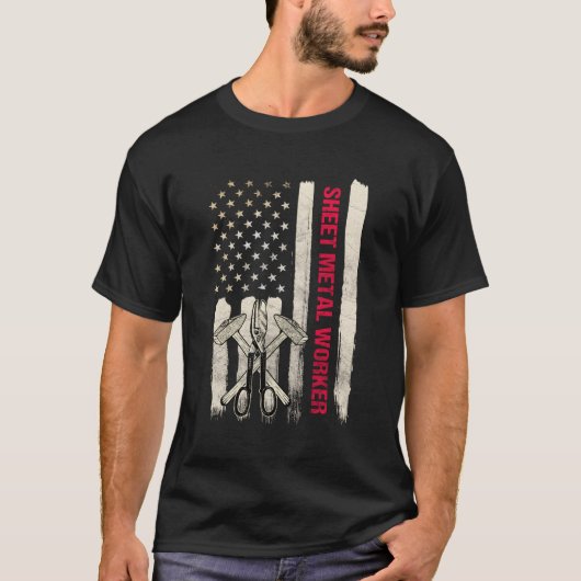 Bladmetaalarbeider op rug van t-shirt (Voorkant)
