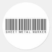 Bladmetaalarbeider Streepjescode Ronde Sticker (Voorkant)
