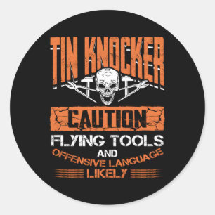 Bladmetaalarbeider voor Tin Knocker Ronde Sticker