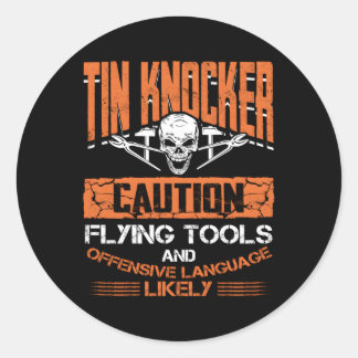 Bladmetaalarbeider voor Tin Knocker Ronde Sticker