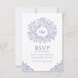 bladmonogram cirkel RSVP bruiloft Kaartje