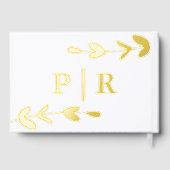 Bladmonogram Naam en datum Bruiloft Gastenboek (Achterkant)