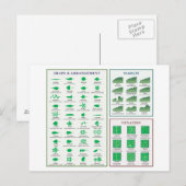 Bladmorfologie Grafiek Margin Shape Venation Briefkaart (Voorkant / Achterkant)