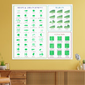Bladmorfologie Grafiek Margin Shape Venation Canvas Afdruk (Insitu (Woonkamer))