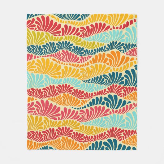 bladmozaïek fleece deken (Voorkant)