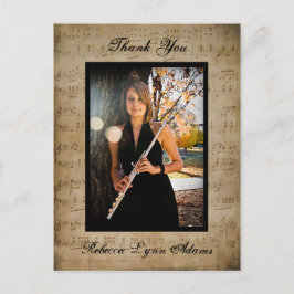 Bladmuziek Afstuderen Bedankt- Post Kaart