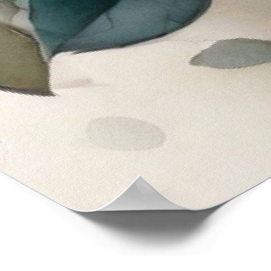 Bladmuziek akoestische gitaar in perzikbloemen poster (Hoek)