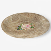  Bladmuziek Antiek Roos Papier Borden Papieren Bordje (Gekanteld)