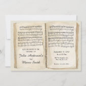 Bladmuziek Boekpagina Bruiloft Kaart (Voorkant)
