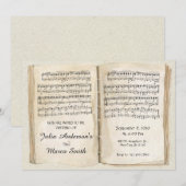Bladmuziek Boekpagina Bruiloft Kaart (Voorkant / Achterkant)