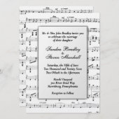 Bladmuziek bruiloft thema uitnodiging (Voorkant / Achterkant)