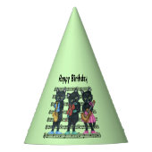 Bladmuziek Drie zwarte kattenmuzikanten Green Eyes Feesthoedjes (Voorkant)