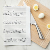 Bladmuziek Fabric Font 2024 Kalender Theedoek (Quarter Fold)