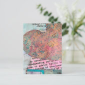 Bladmuziek Hart Mixed Media Collage Briefkaart (Staand voorkant)