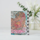 Bladmuziek Hart Mixed Media Collage Briefkaart (Staand voorkant)