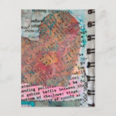Bladmuziek Hart Mixed Media Collage Briefkaart (Voorkant)
