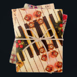 Bladmuziek Kerst Bells Piano Song Santa | Set Inpakpapier Vel<br><div class="desc">Bladmuziek Christmas Bells Piano Song Santa | Set hoorde ik de klokken op kerstbladmuziek,  piano met klokken en maretak en kerstman en jute zak met speelgoed trio</div>