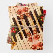 Bladmuziek Kerst Bells Piano Song Santa | Set Inpakpapier Vel (In situ)